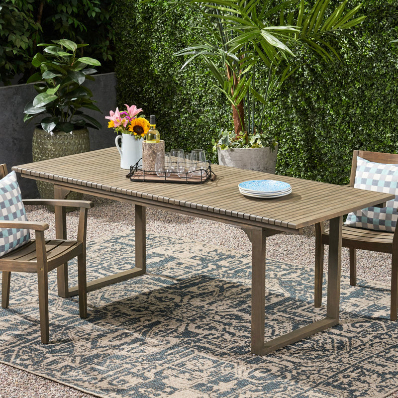 Table de salle à manger extensible en bois gris