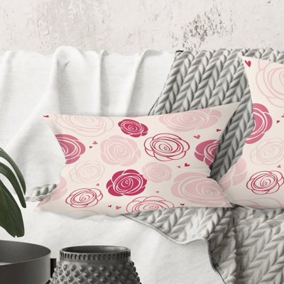motif de roses - Coussin Mid-Century