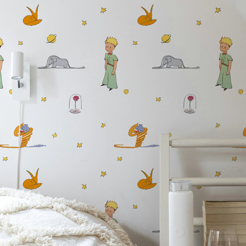 The Little Prince Wallpaper, White Icons Nursery Kids