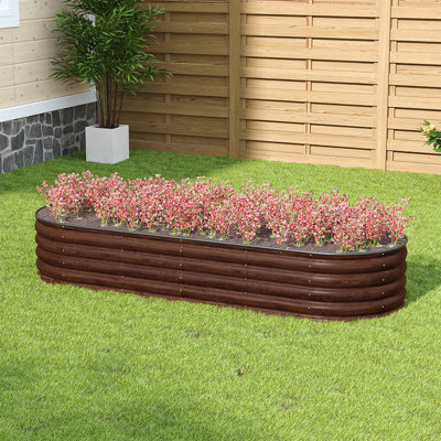 Oval-Shaped Galvanised Steel Raised Garden Bed