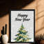 Reproduction d'art encadrée noire encadrée noire Happy New Year-901778442