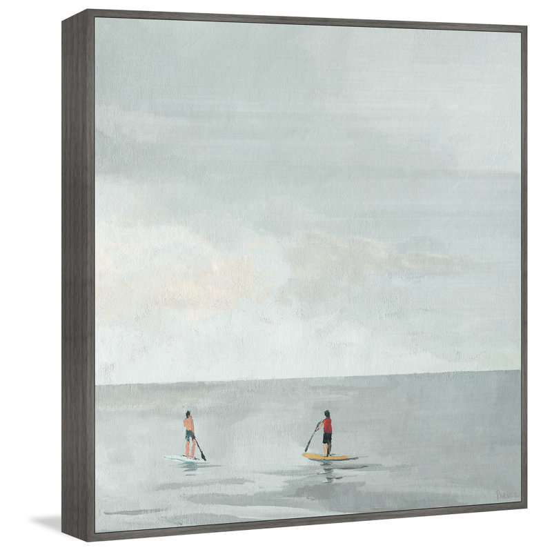 «Paddle Boarding Fun» par Parvez Taj, reproduction d'art sur cadre flottant, H 16 po x l 16 po x P 1,5 po