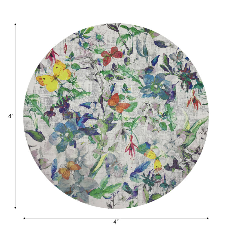 Sous-verres ronds en cuir Garden Fantasia