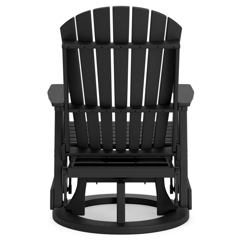 Lynbrook High - Density Polyethylene (HDPE) Gliding Adirondack Chair, Black