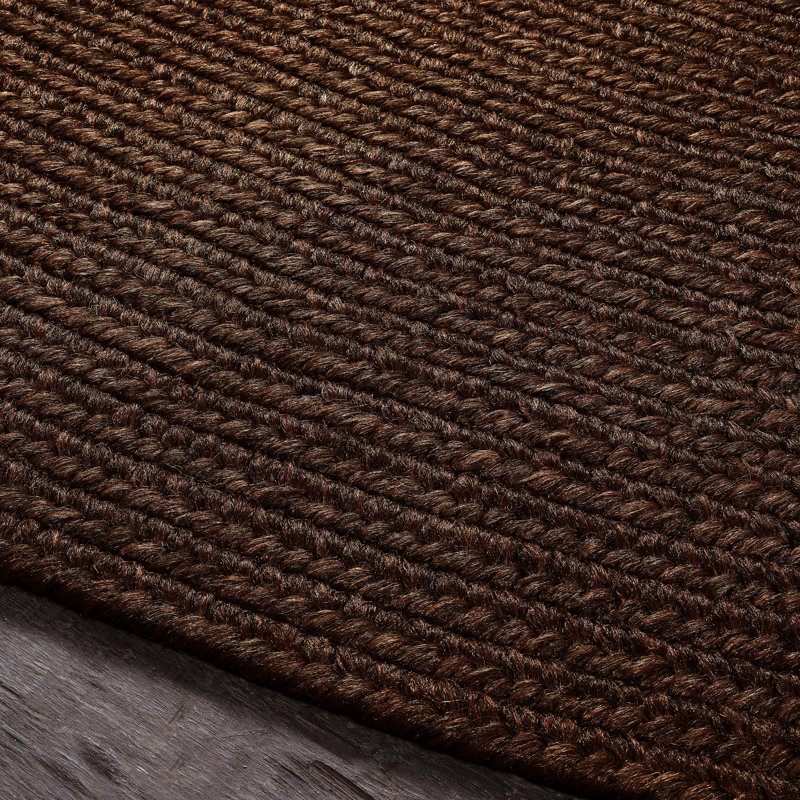 Neufeld Braided Cocoa Indoor/Outdoor Area Rug, Oval 8' x 10'