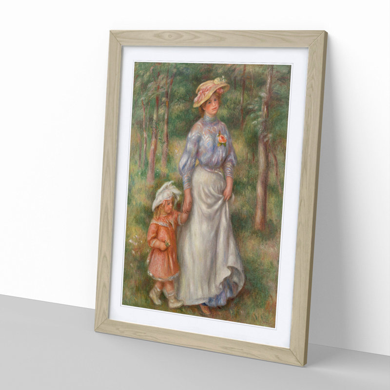 Promenade by Pierre-Auguste Renoir - Single Picture Frame Print on Wood, 48cm H x 36cm W x 2cm D, Oak Framed