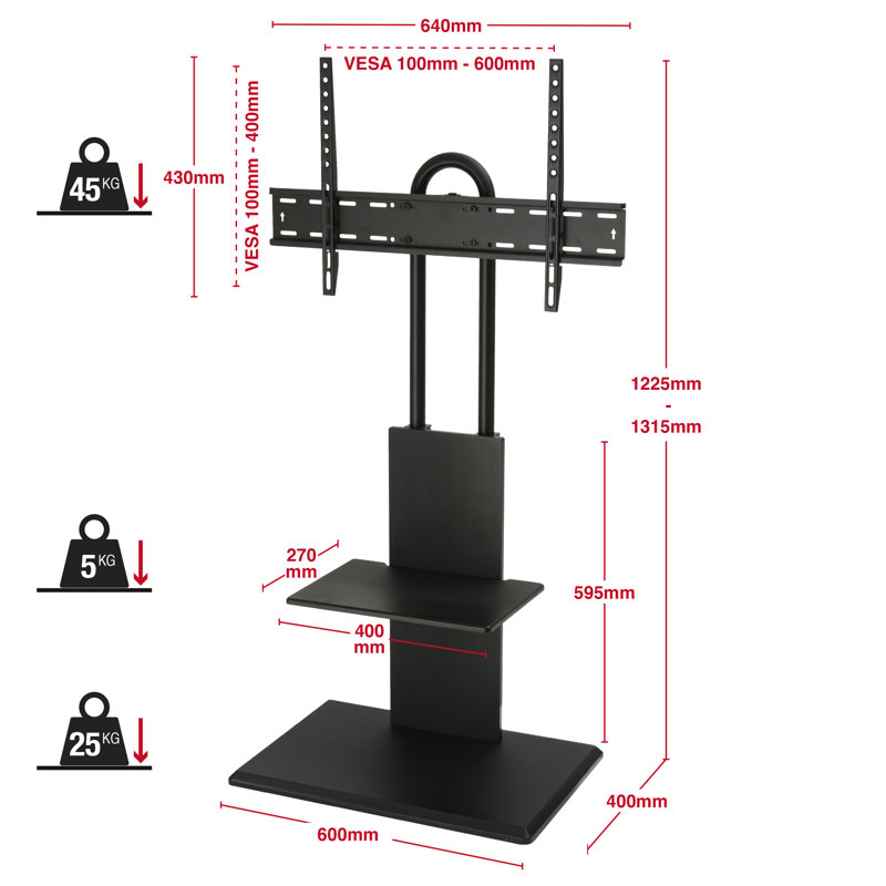 Mayren Unfinished TV Stand for TVs up to 70" with Fireplace Included, Black