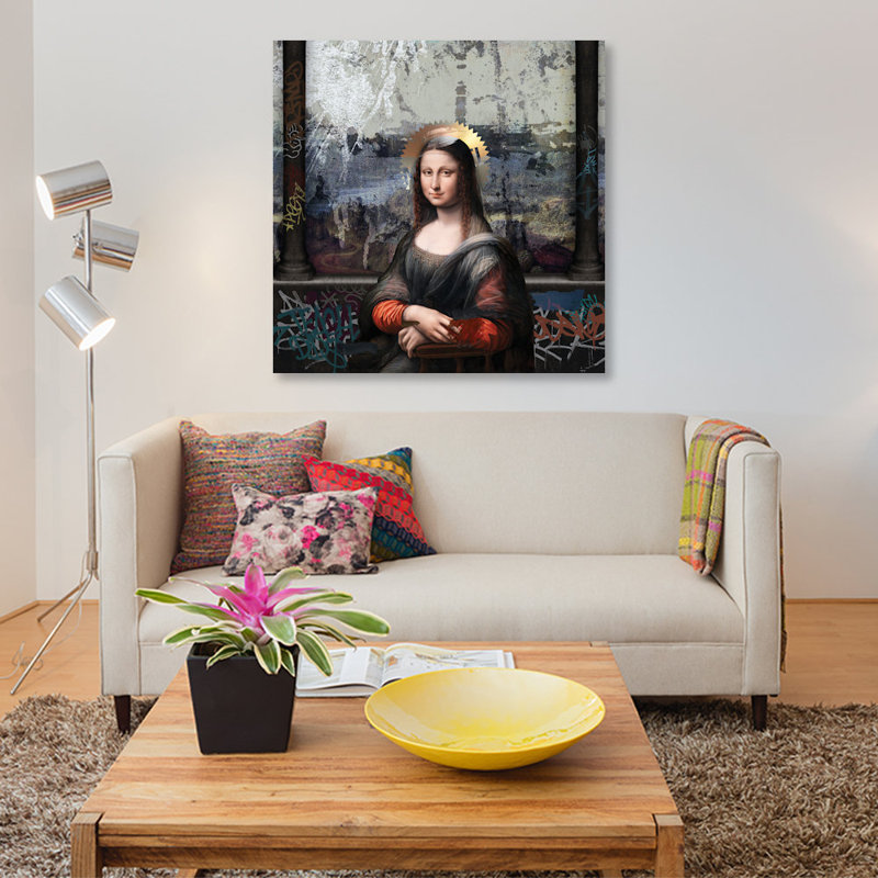 «Gioconda», impression sur toile, H 37 po x l 37 po x P 1,5 po, Toile tendue, Pas de tapis