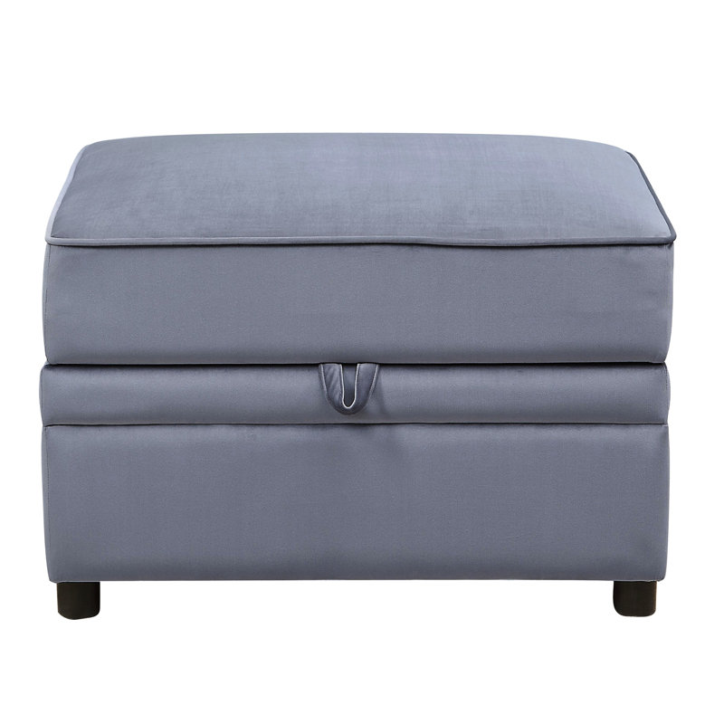 Unité de rangement luxueuse en velours gris - charnière pour une expérience de vie rembourrée et confortable