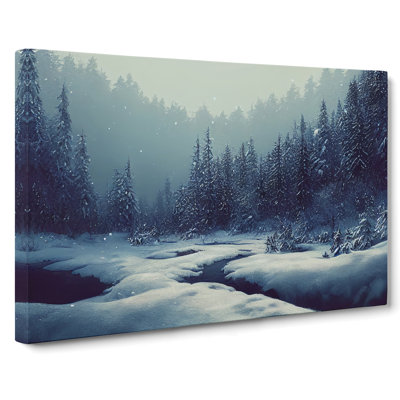 Entrancing Winter Forest - Wrapped Canvas