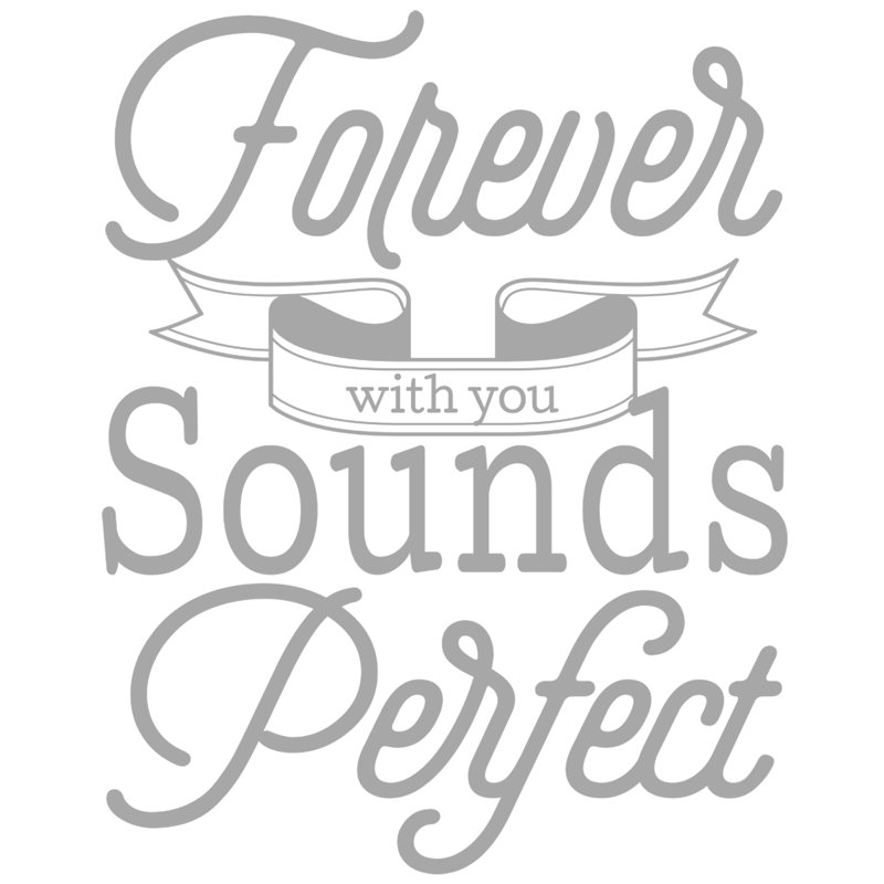 Adhésif décoratif «Forever With You Sounds Perfect», H 16 po x l 13 po, Argent