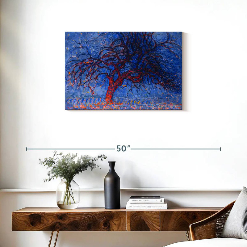 Harnek Avond le soir, l'arbre rouge, H 20 po x l 30 po
