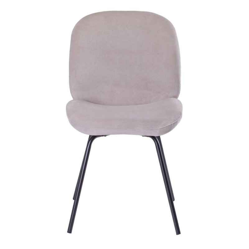 Chaise d'appoint rembourrée en velours Kemontay, Gris clair