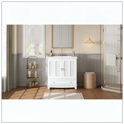 Meuble-lavabo de salle de bain en céramique