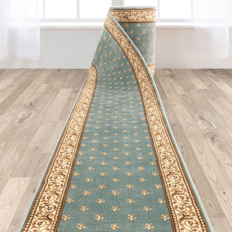 Tapis d'escalier Almore Fleur De Lis, Tapis de couloir 2 pi 2 po x 40 pi