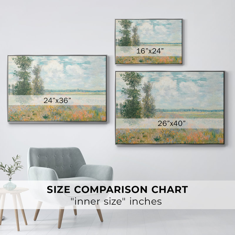 Paysage rétro -XCII, H 25 po x l 37 po x P 2 po, Toile avec cadre flottant brun