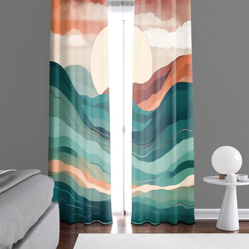 Paire de rideaux semi-transparents en polyester Diara, L 40 po x L 82 po