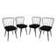 Ensemble de chaises en tissu de velours moderne (4 pièces), noir, 16,9 po x 32,3 po x 16,5 po | Structure 100% métal, siège en panneau de particules revêtu de mélamine | Design industriel, durable avec une capacité de 386 lb, parfait pour les espaces de salle à manger et de vie-853719416-852355834