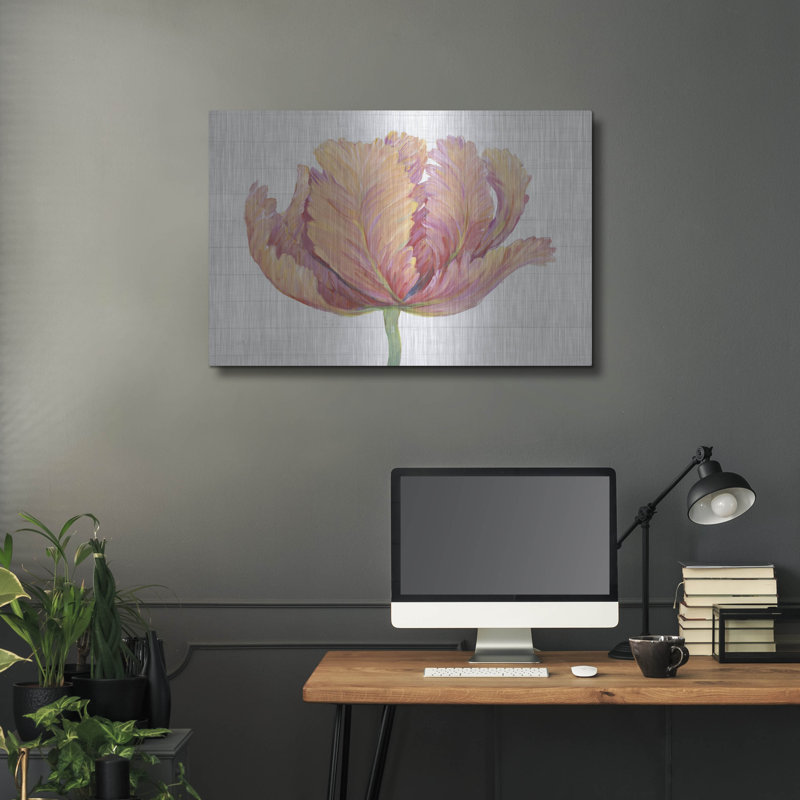 «Luxury Pink Art I» par Tim O'Tool «Luxe Metal Art» par Tim O'Toole, art mural en métal 36 po x 24 po par Tim O'Toole