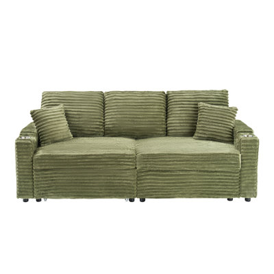 79.8 "Corduroy Cup Holder Sofa by Latitude Run