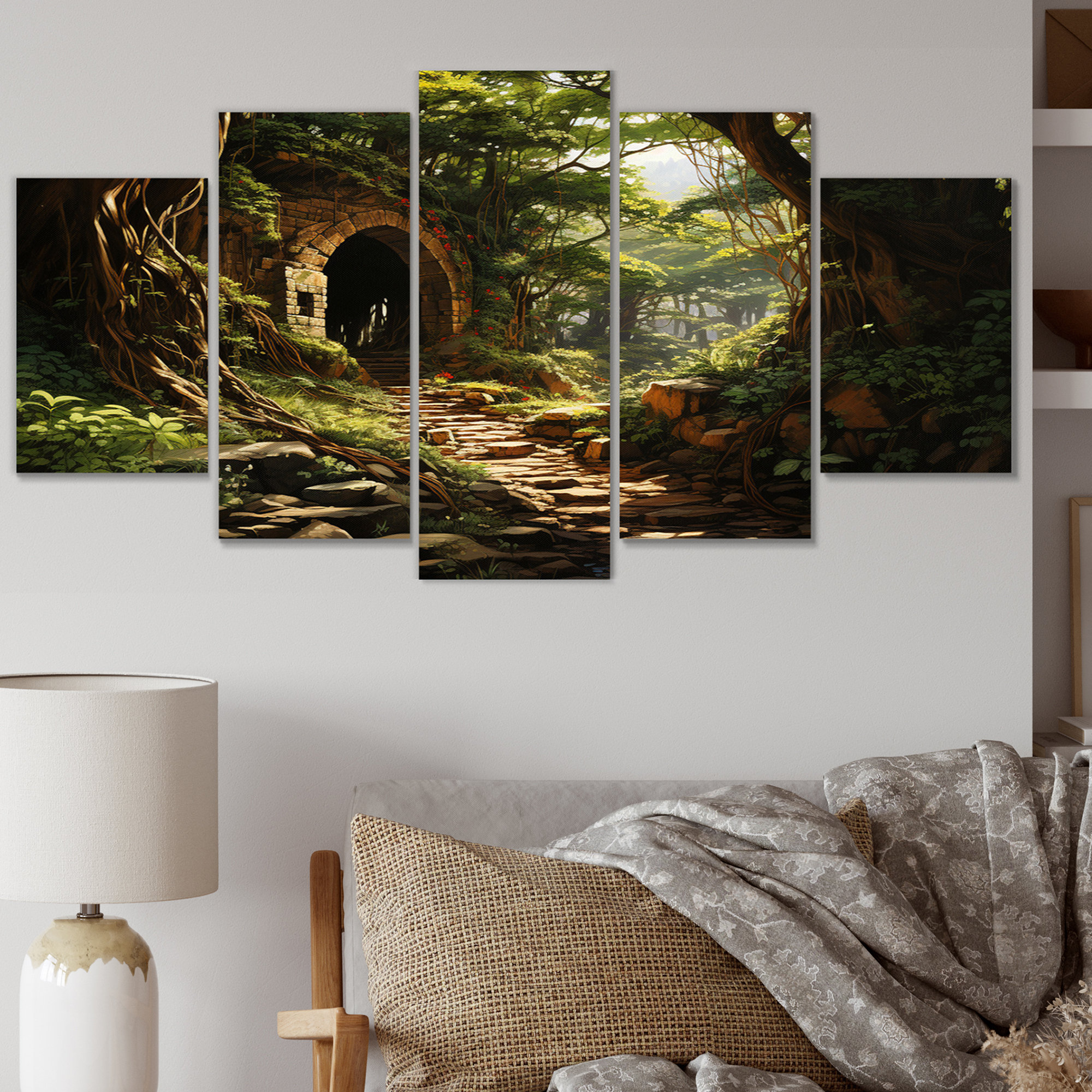 Millwood Pines Green Tunnel Enchanted Forest Earthy I - Landscapes Wall ...