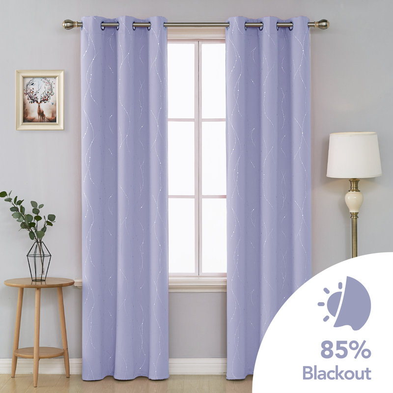 Room Darkening Curtain Pair, 38" W x 36" L, Light Blue