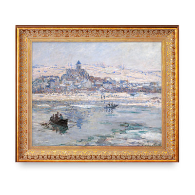 Vétheuil in Winter by Claude Monet – World Classic Reproductions for Home Decor, Vintage Pattern Gold Frame