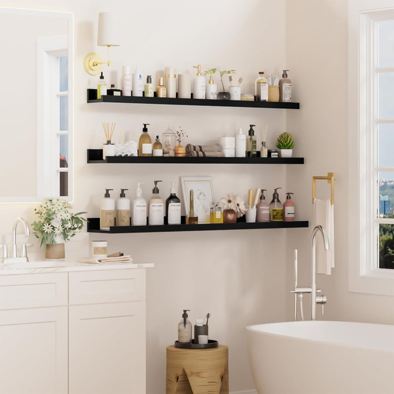 5.08 cm H x 91.44 cm W Floating Shelf Bookcase
