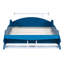 Lit plateforme double en forme de voiture de course avec roues, bleu-728334386