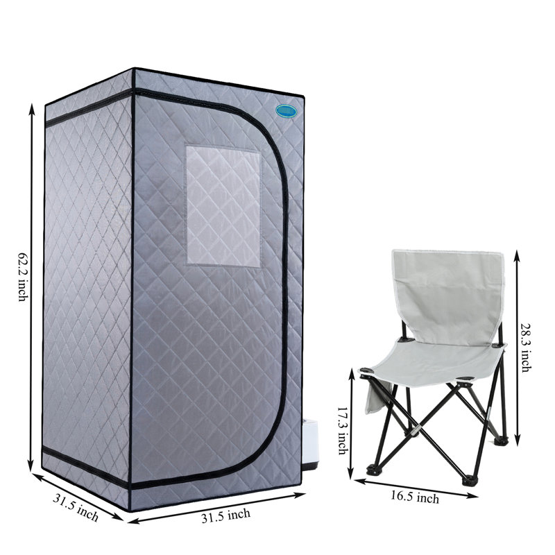 Grey Mini Plus Portable Steam - Home Spa Tent With Generator, Remote. Easy To Assemble. Rapidly Heat. . Waterproof & Insulating. Chair. 360 Flow. System. Enhance Skin Glow Gen, Foldable Seat. Simple
