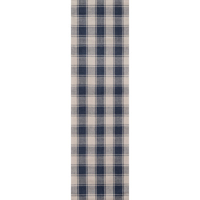 Tapis bleu marine / ivoire tissé à la main Marlborough