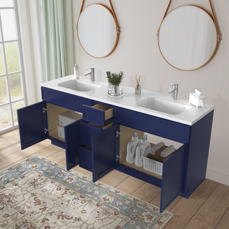 78 Base de meuble-lavabo double 78 seulement, Bleu