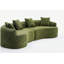Canapé-lit modulaire incurvé à pleine compression vert forêt, canapé-lit en chenille haute densité 30D pour appartement, 800 lb L 110 po