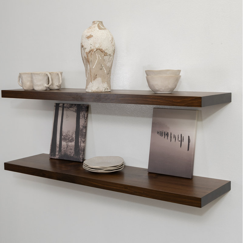 Haby Rustic Floating Shelves, Provincial, 1.75" H x 48" W x 8" D