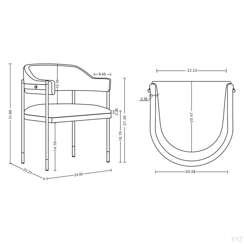 Lia Metal Chenille Armchair In Grey