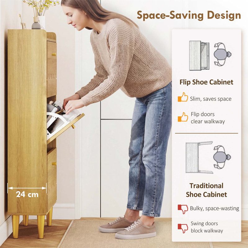 Flip Down Shoe Storage, 128cm H x 60cm W x 24cm D