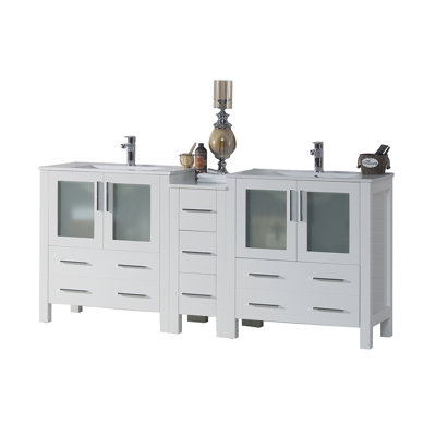 Meuble-lavabo double 72 po avec lavabo