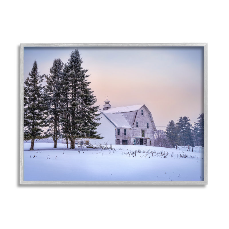 Winter Farm Landscape par Rick Berk, H 24 po x l 30 po x P 1,5 po, Estampe numérique Farmhouse