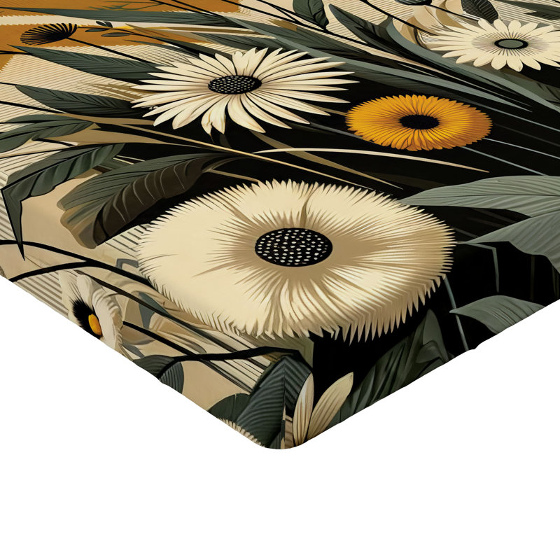 Microfiber Floral Fitted Sheet, California king
