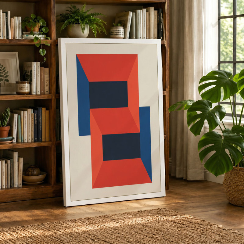 Abstraction Geometric - Wrapped Canvas, 24x16 - 61.0 x 40.6 cm, Black Border
