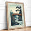 Bridge Over Mountain Ravine Japandi - Framed Print-998008842-998008847
