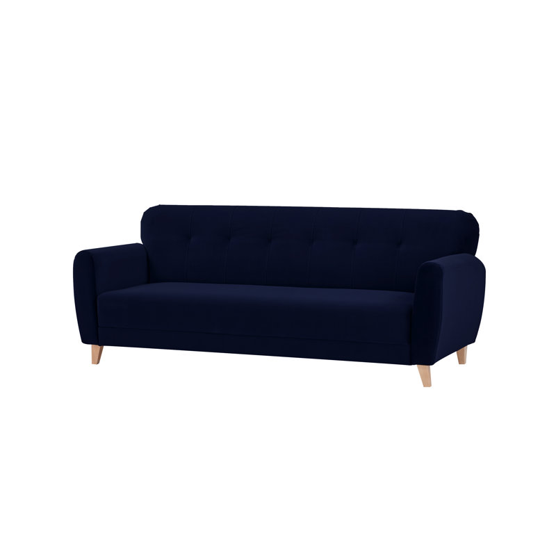 Anrey 3 Seater Velvet Sofa Bed, Blue