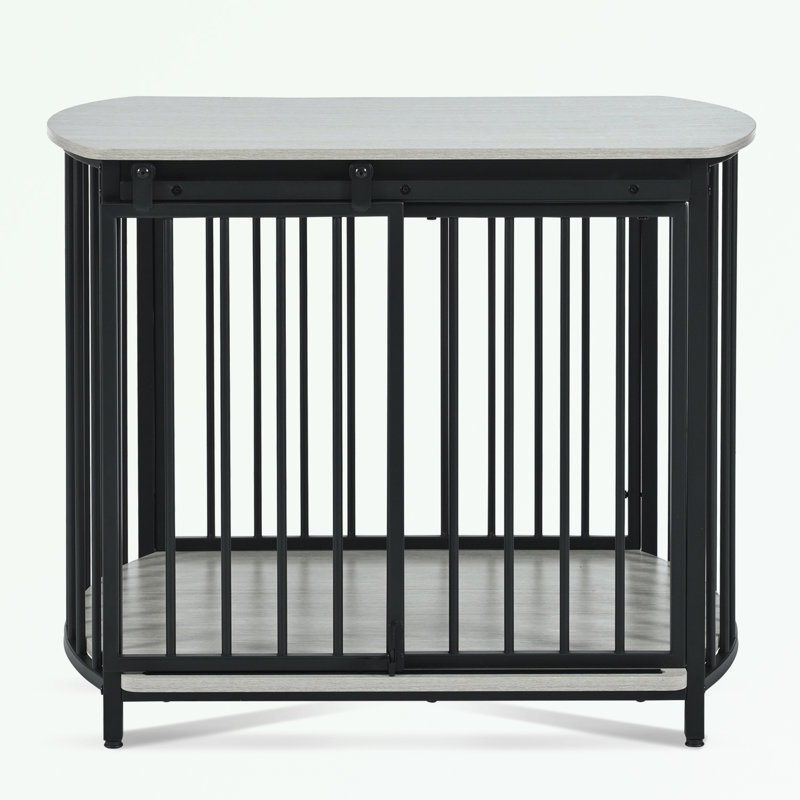 Cage pour chien avec portes doubles, Gris