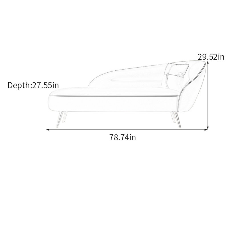 Chaise longue en similicuir Modern Simplicity, Right Hand Facing, Beige