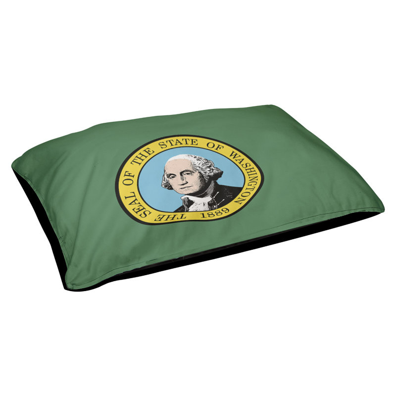 Coussin de concepteur washington flag Burien, L 19,5 po x l 29,5 po, Noir