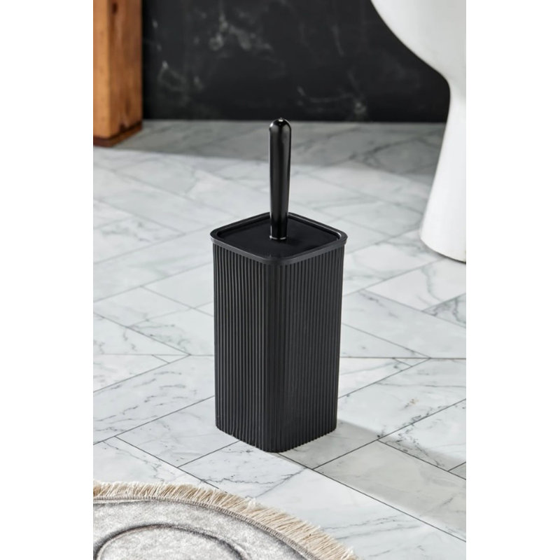Durable Toilet Brush, Black, 6.9 x 2.8 inches | 100% Plastic, Dishwasher Safe | Effortless Cleaning for Bathroom Hygiene | Sleek Design, Easy Grip Handle for Maximum Comfort and Efficiency