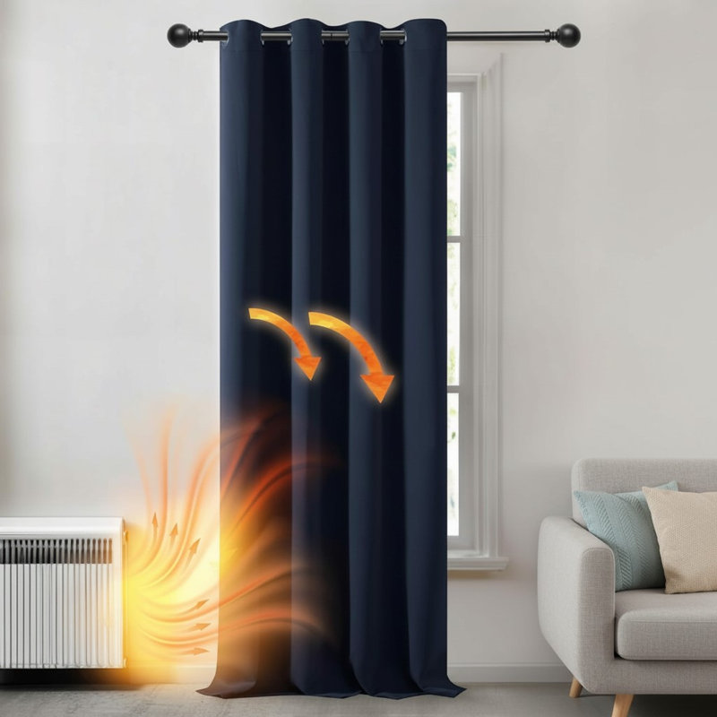 Blackout Single Curtain Panel, Navy