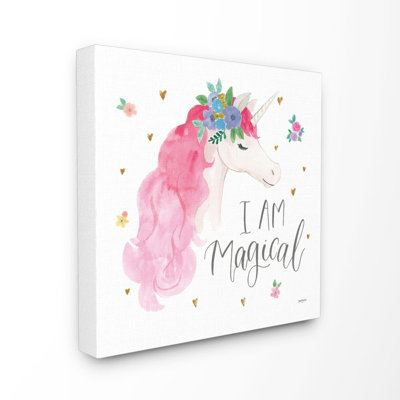 Buckwalter I Am Magical Unicorn Watercolor Kids Wall Décor
