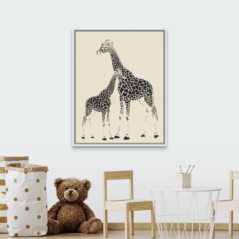 Animals, White Floating Frame Canvas, 45" H x 36" W x 1.2" D