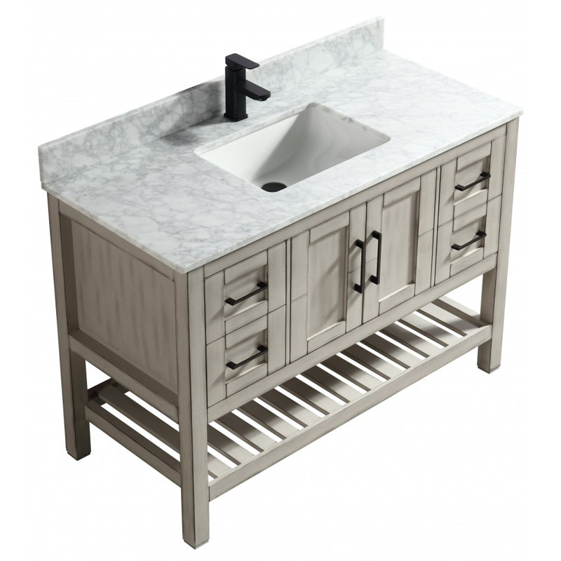 Base de meuble-lavabo simple 47 po seulement, Gris antique